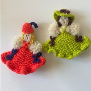 VINTAGE hand made dolls/pins
